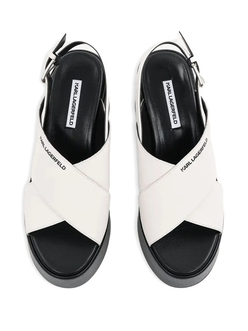 Karl Lagerfeld leather sandals White