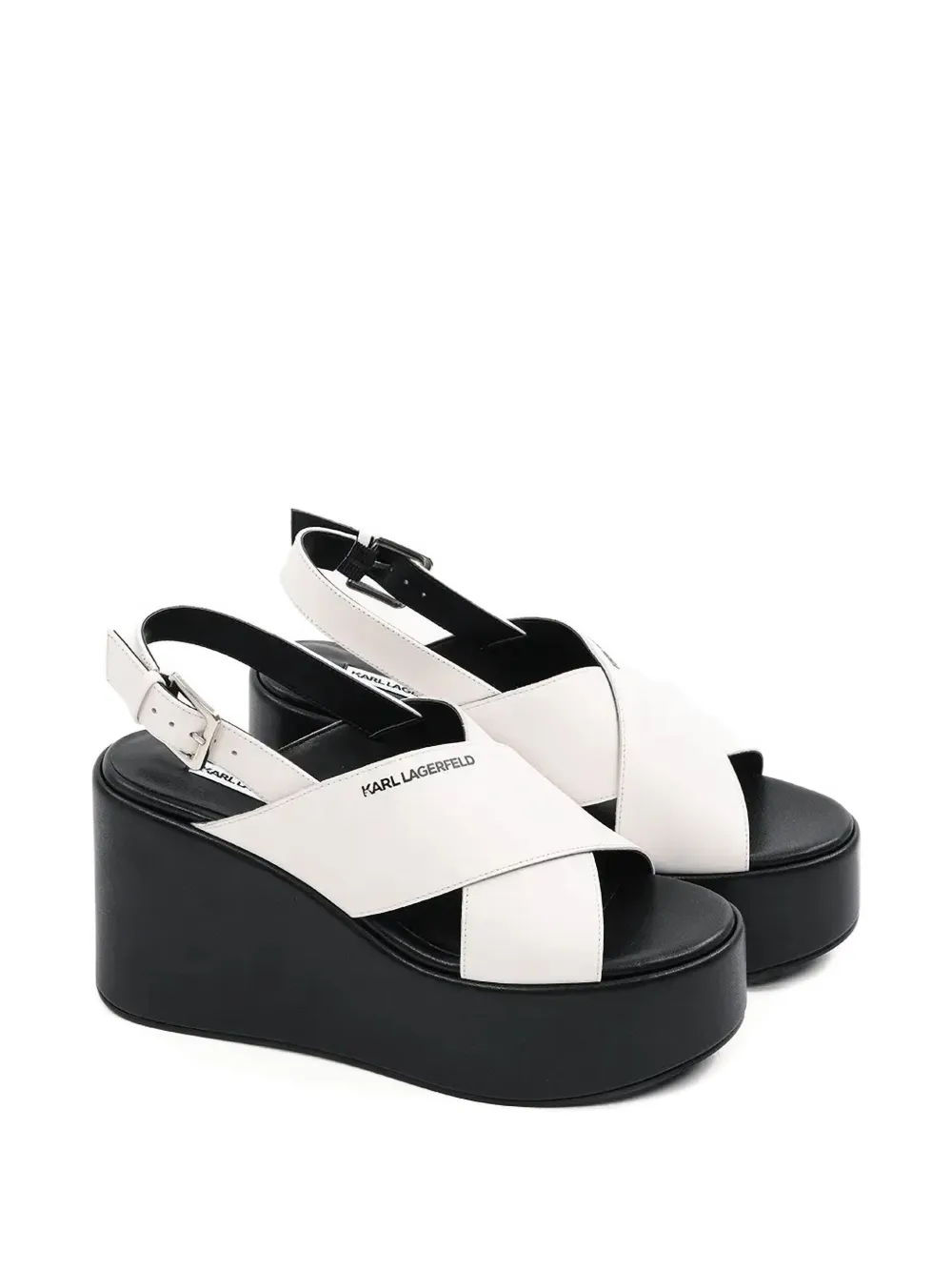 Karl Lagerfeld leather sandals White