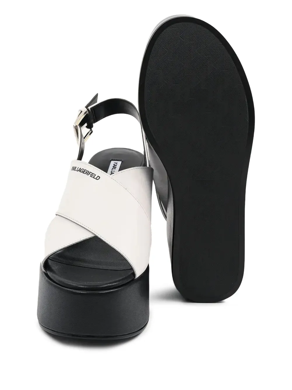Karl Lagerfeld leather sandals White