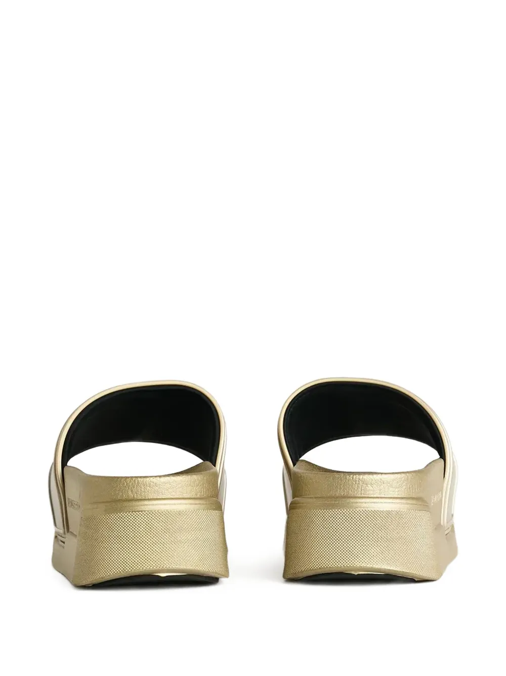 Karl Lagerfeld logo-embossed slides Gold