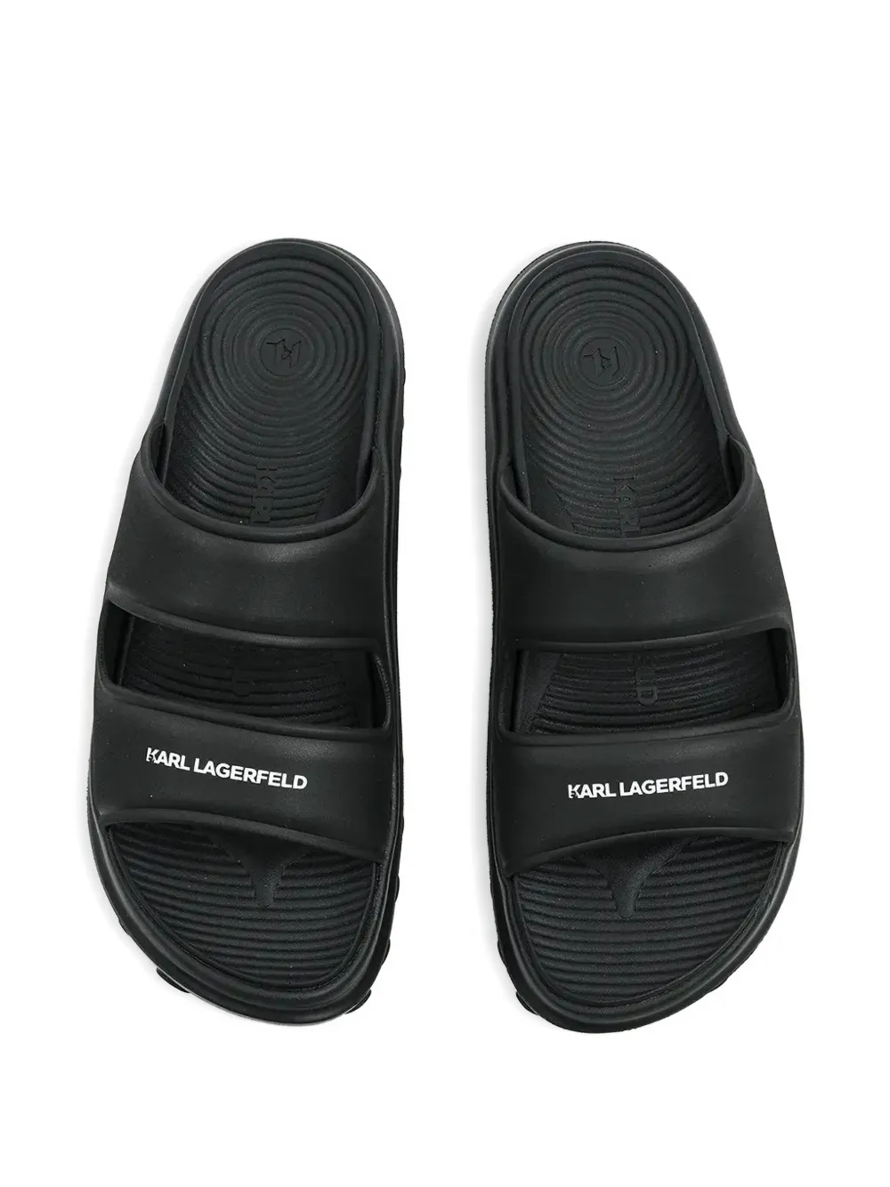 Karl Lagerfeld logo-print slides Black