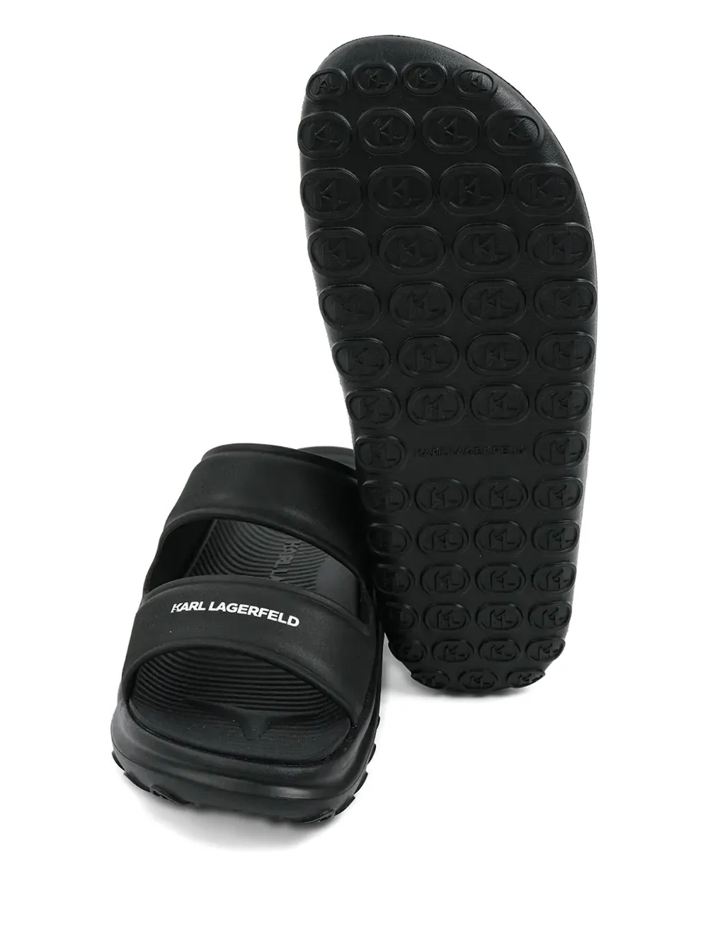 Karl Lagerfeld logo-print slides Black
