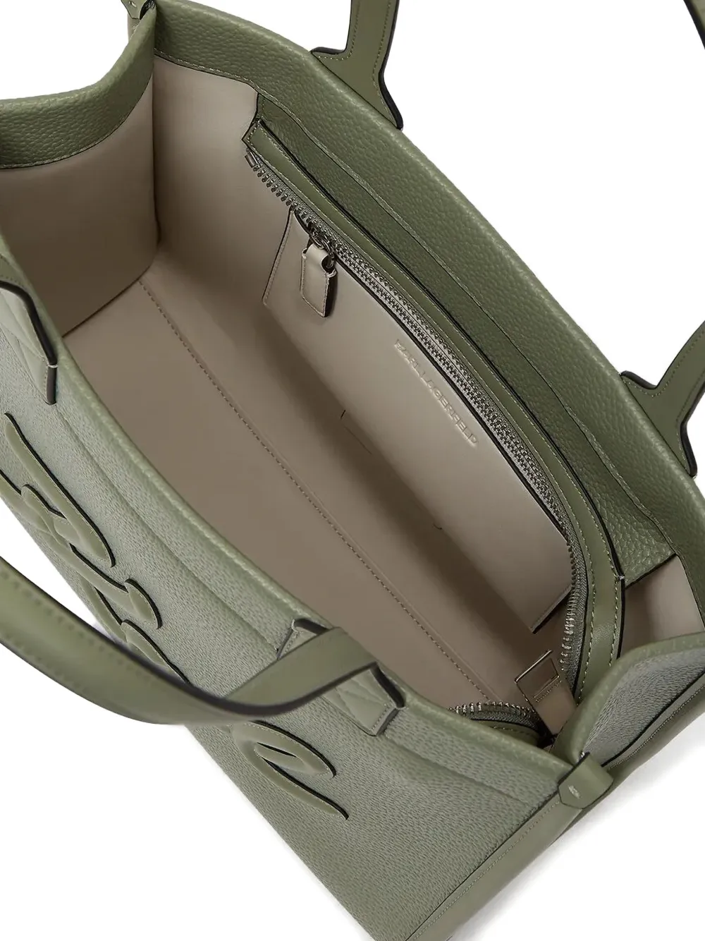 Karl Lagerfeld Shopper met logo-reliëf Groen