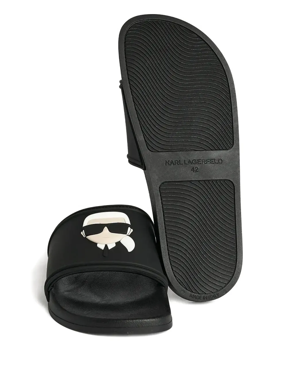 Karl Lagerfeld logo-embossed slides Black