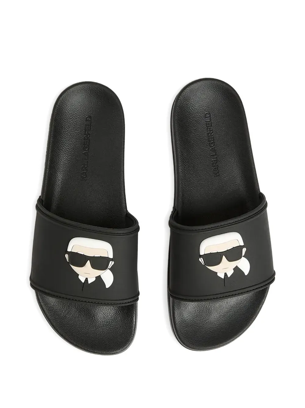 Karl Lagerfeld logo-embossed slides Black