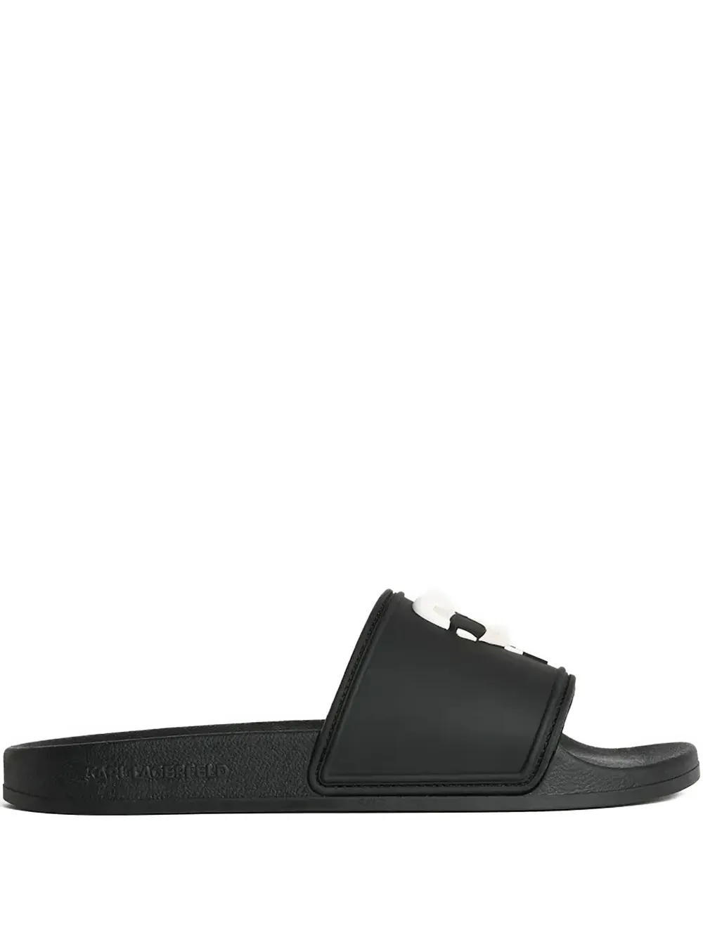Karl Lagerfeld logo-embossed slides - ブラック Karl Lagerfeld logo-embossed slides - ブラック