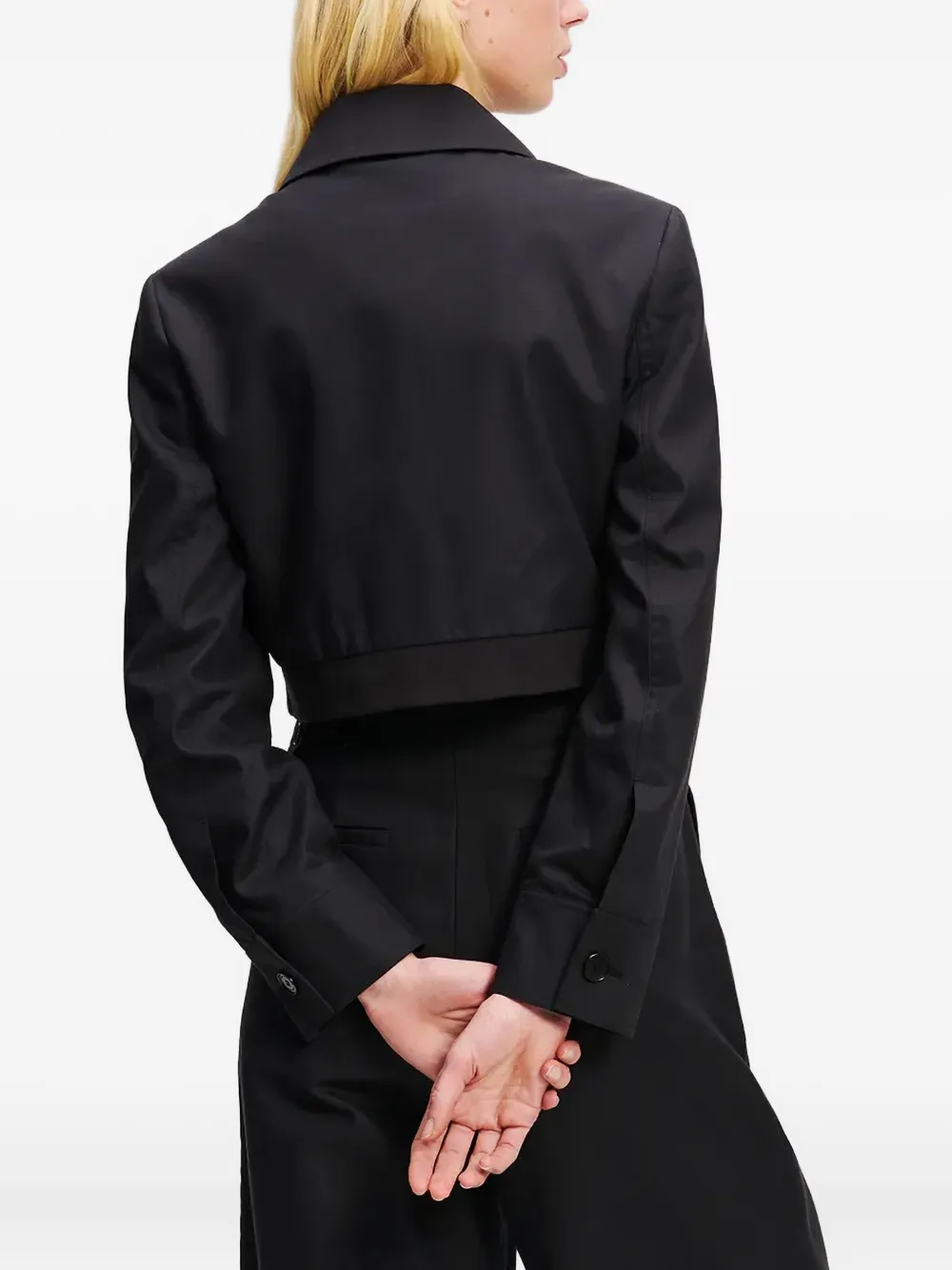 Karl Lagerfeld Cropped jack met zakdetail Zwart