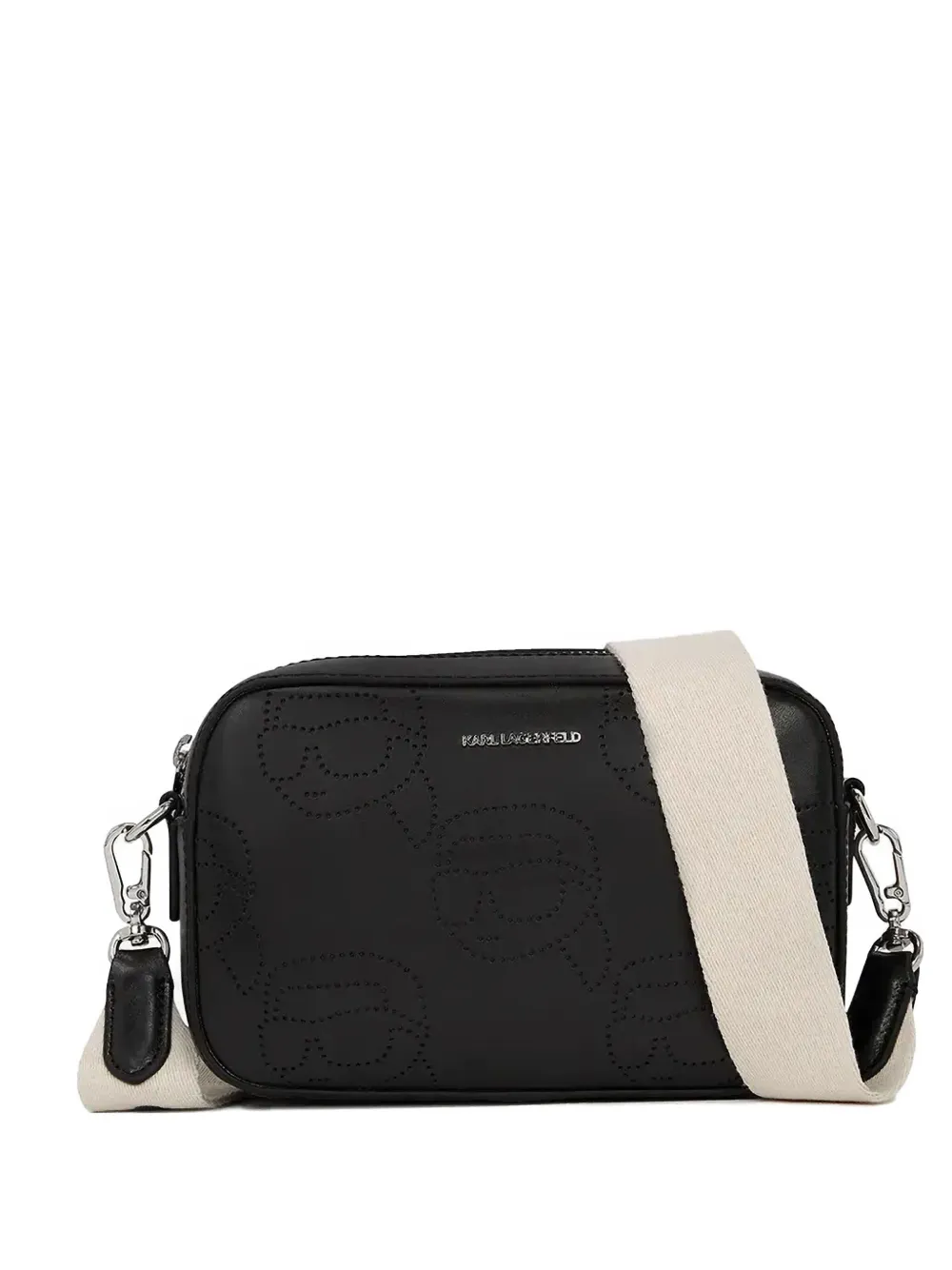 Karl Lagerfeld Crossbodytas met logo-reliëf Zwart