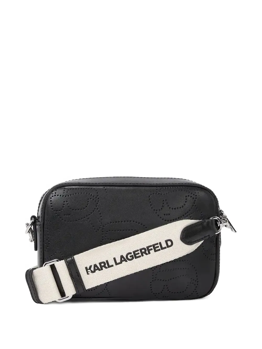 Karl Lagerfeld Crossbodytas met logo-reliëf Zwart