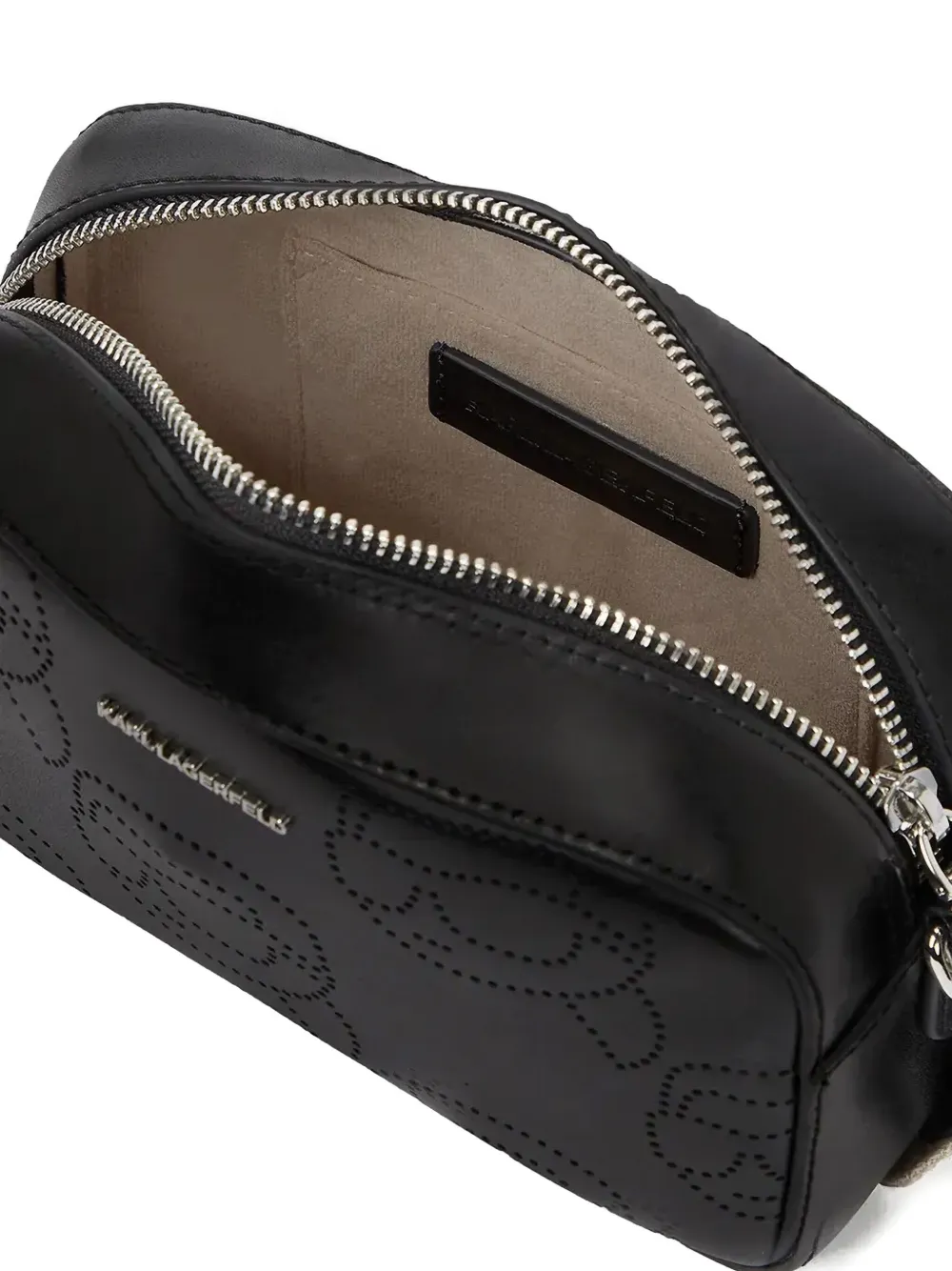 Karl Lagerfeld Crossbodytas met logo-reliëf Zwart