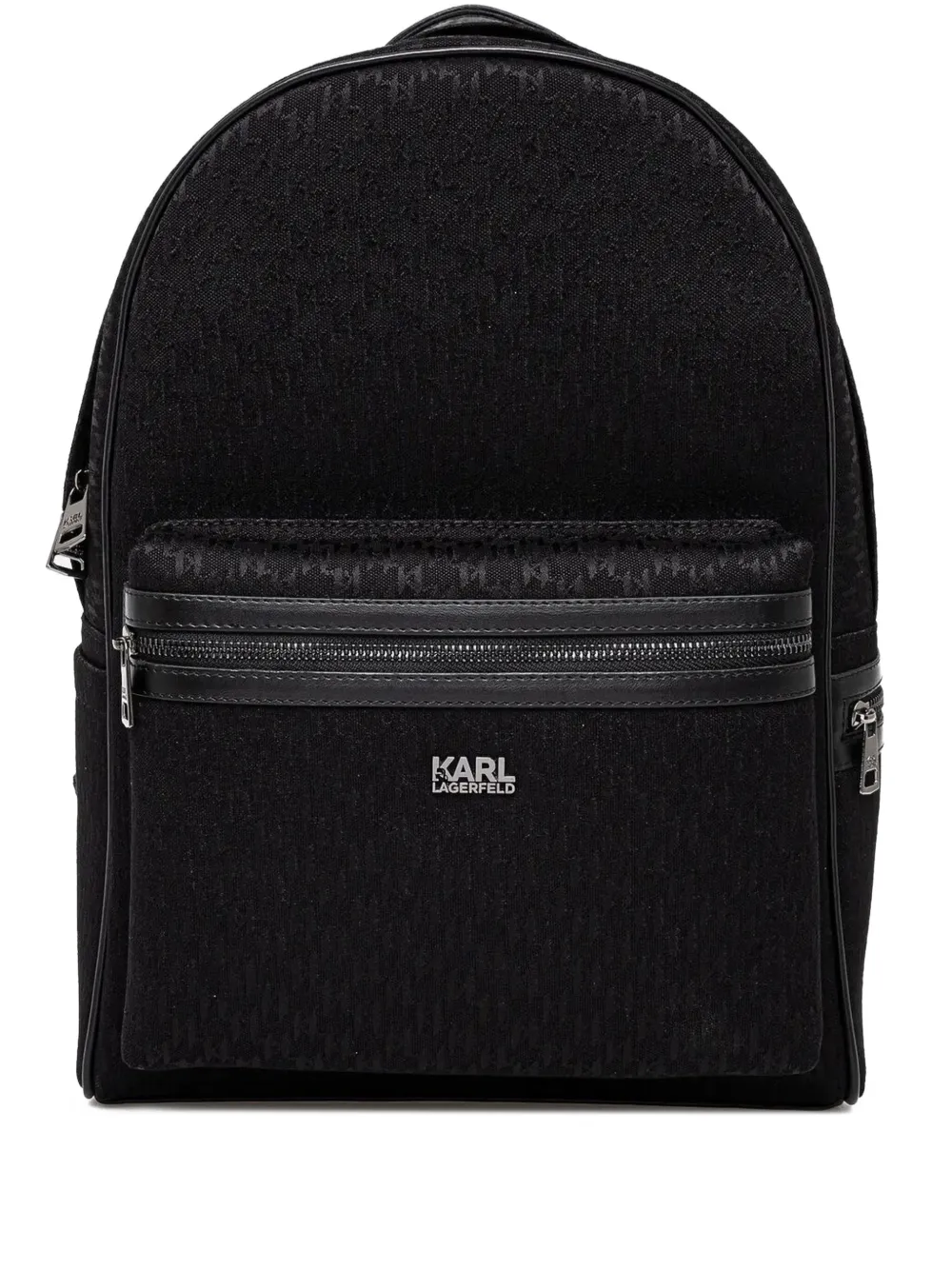 Karl Lagerfeld sac à dos à rabat en cuir tressé | noir | Image 1
