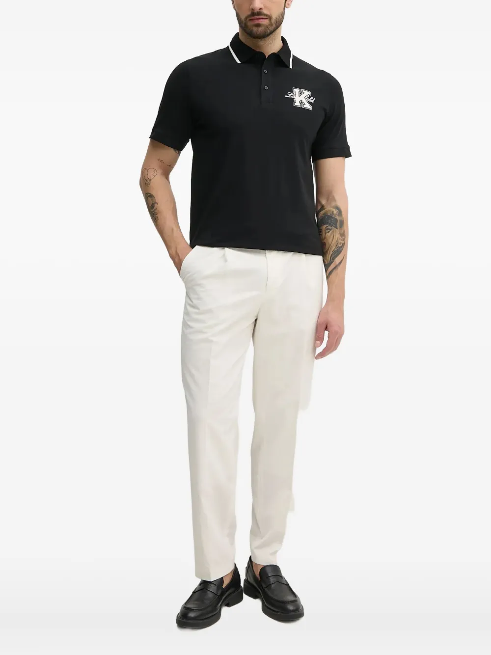 Karl Lagerfeld Overhemd met logopatch Zwart