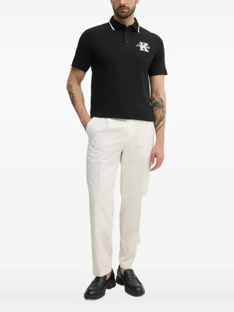 Karl Lagerfeld logo-patch cotton-blend polo shirt