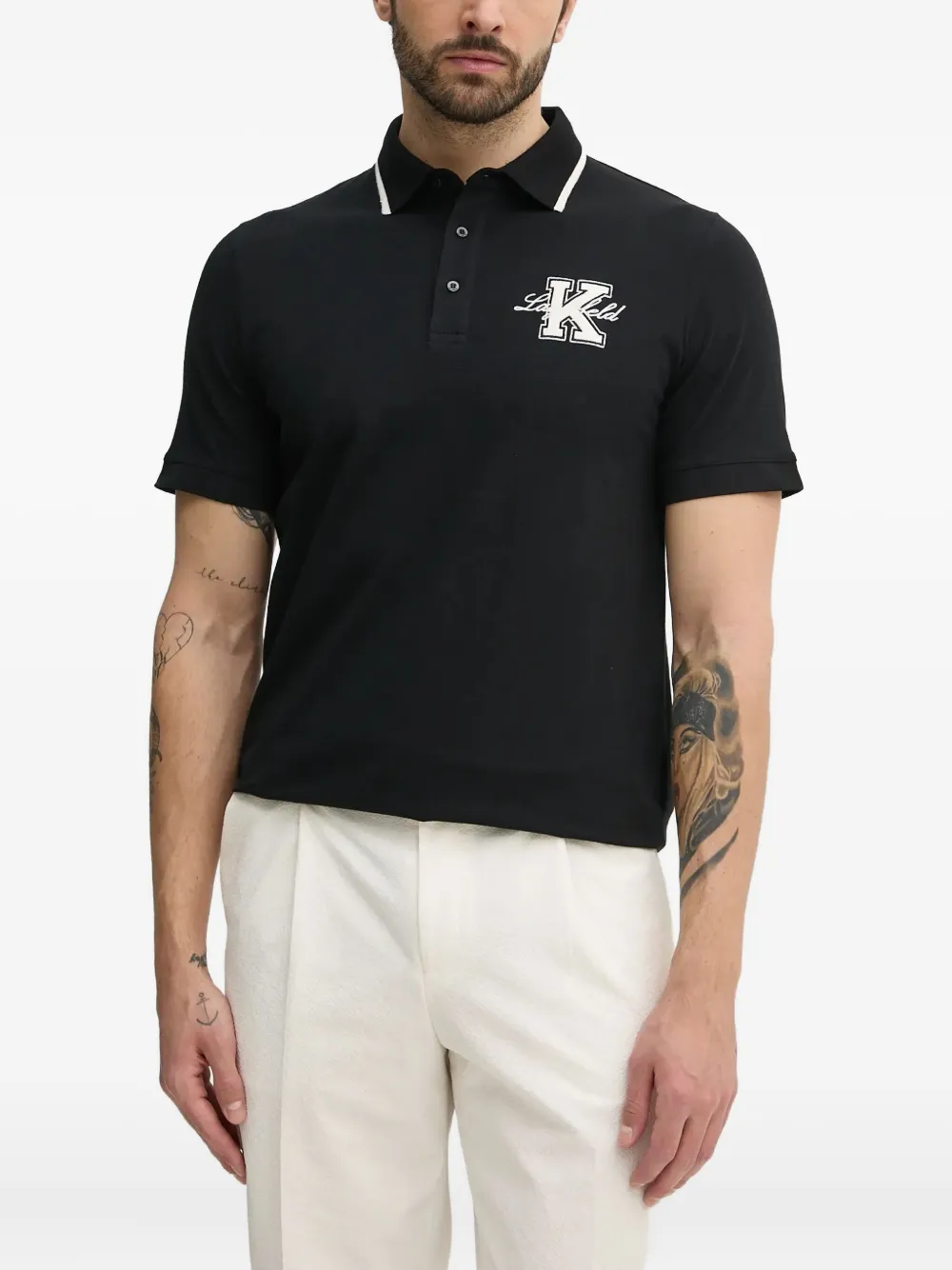 Karl Lagerfeld Overhemd met logopatch Zwart