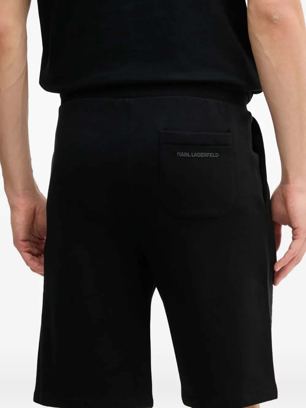 Karl Lagerfeld logo-patch drawstring shorts Zwart