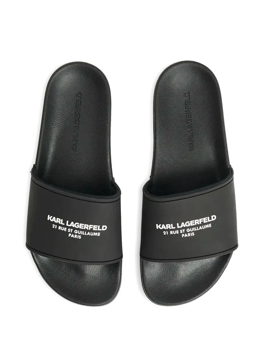 Karl Lagerfeld logo-print slides Black