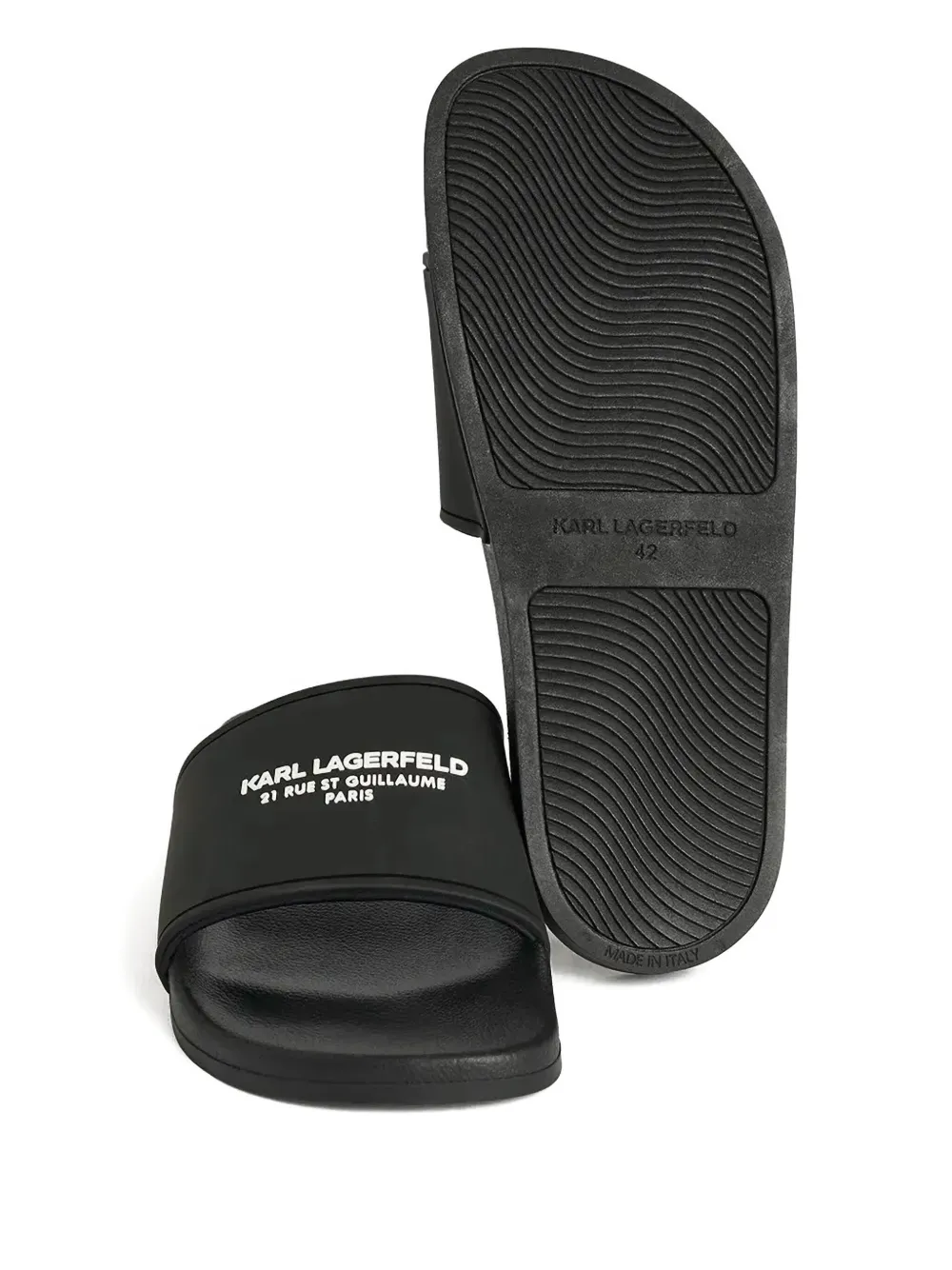Karl Lagerfeld logo-print slides Black