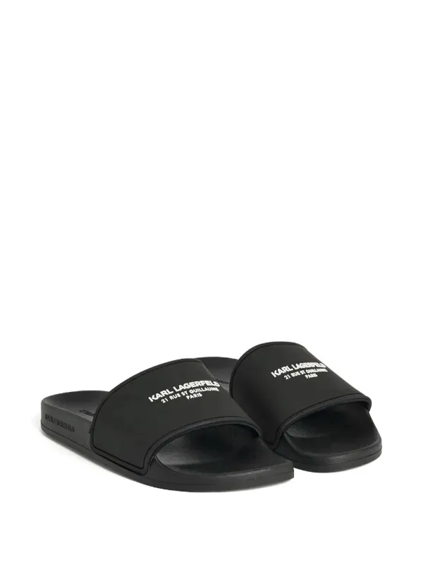 Karl Lagerfeld logo-print Slides Black FARFETCH ZA