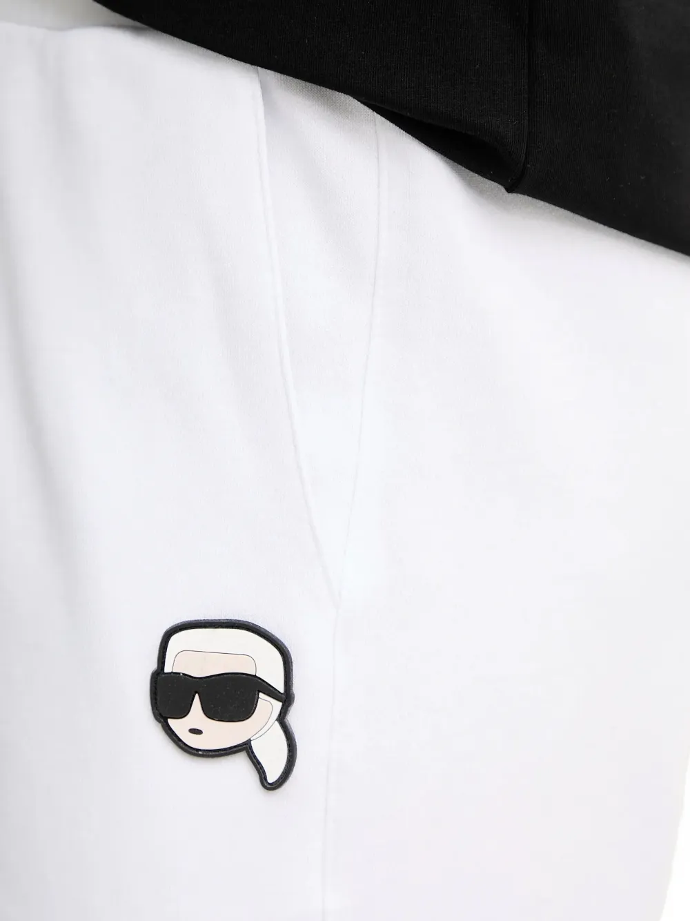 Karl Lagerfeld Shorts met trekkoord en Ikonik-patch Wit