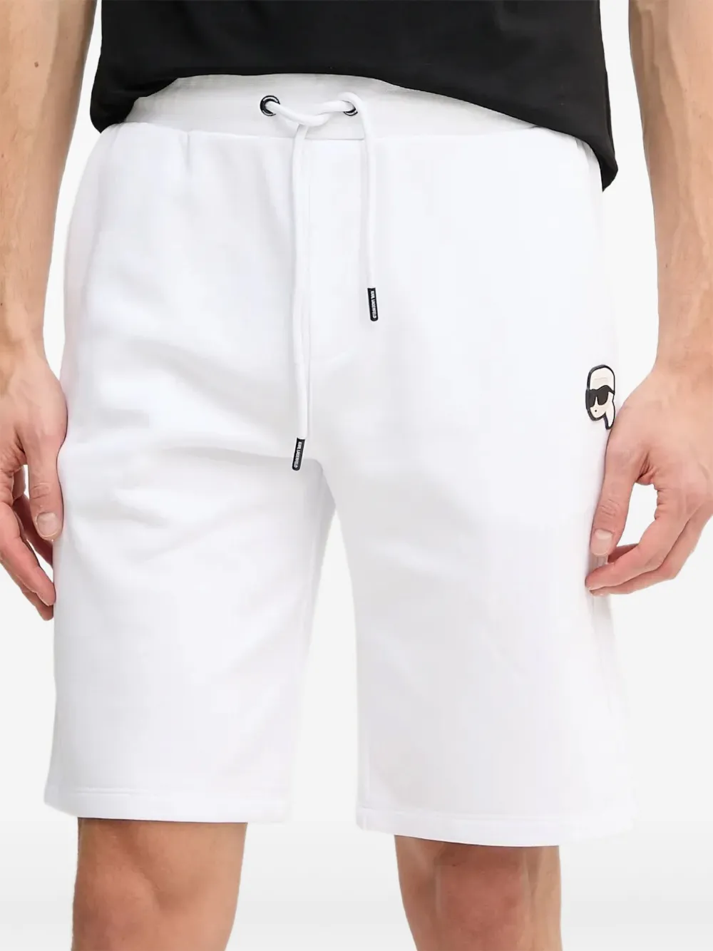 Karl Lagerfeld Shorts met trekkoord en Ikonik-patch Wit