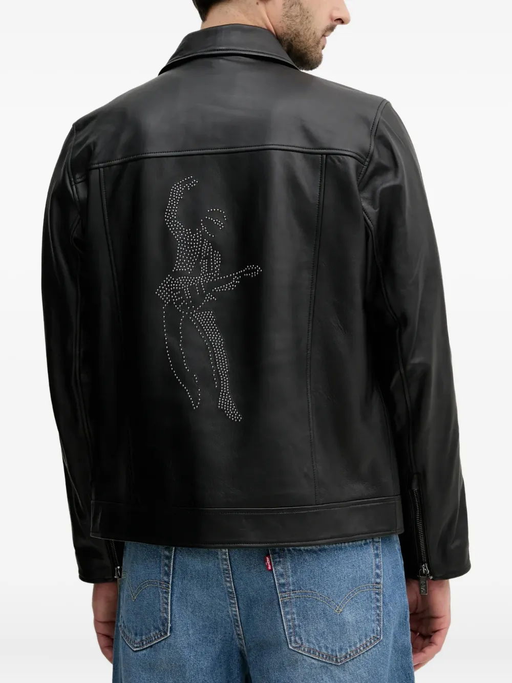 Karl Lagerfeld Bikerjack met studs Zwart