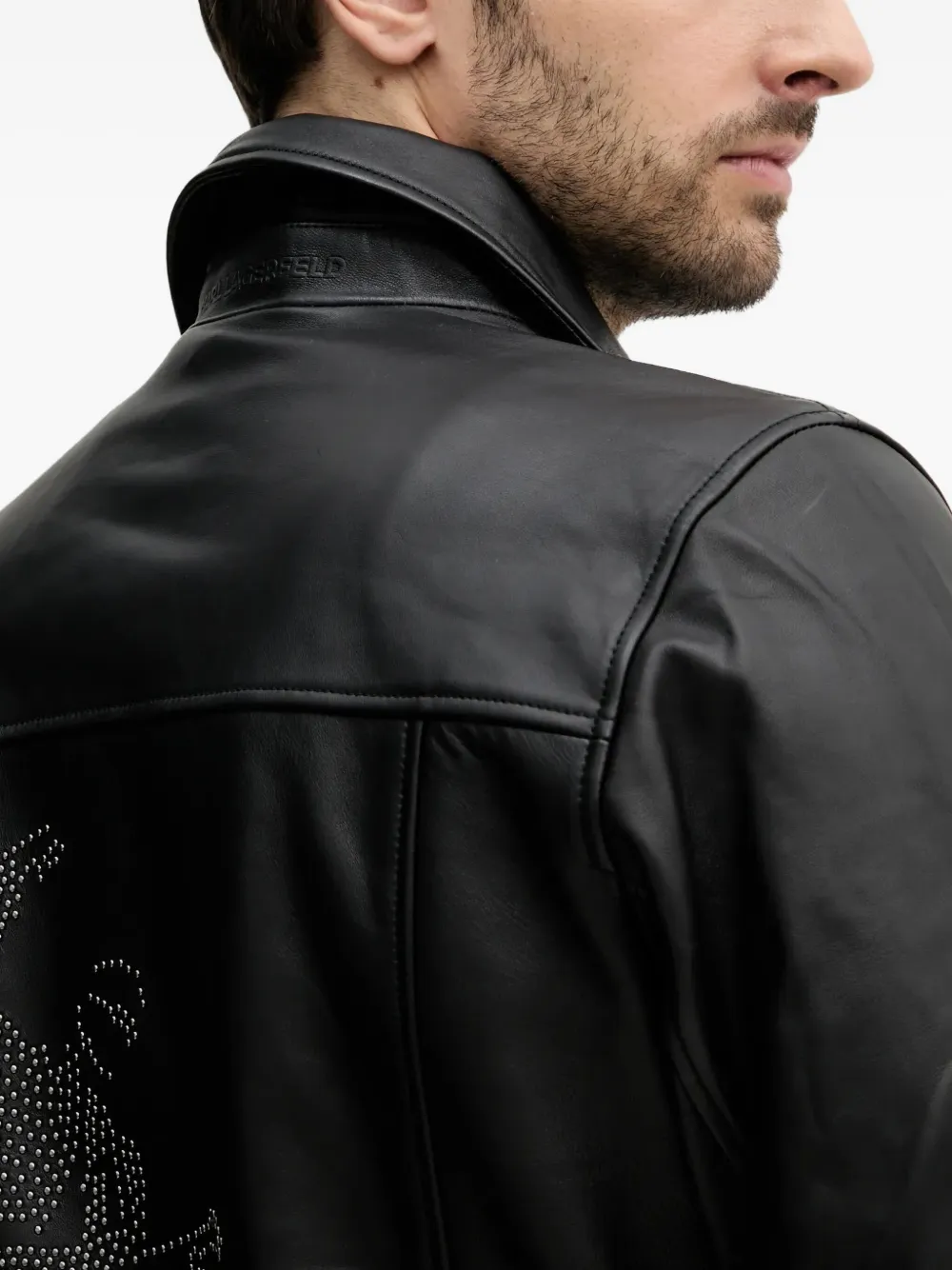 Karl Lagerfeld Bikerjack met studs Zwart