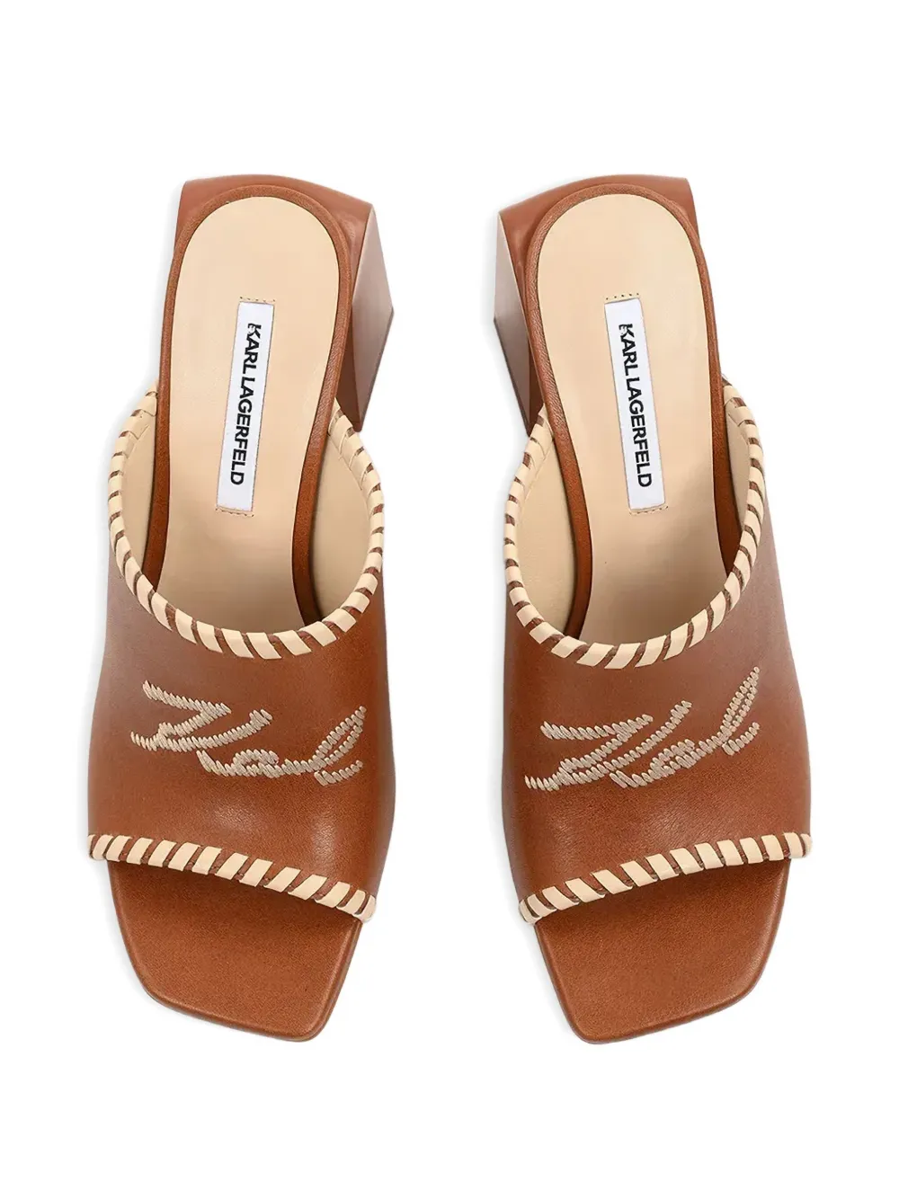 Karl Lagerfeld 90mm Astra Nova mules Brown