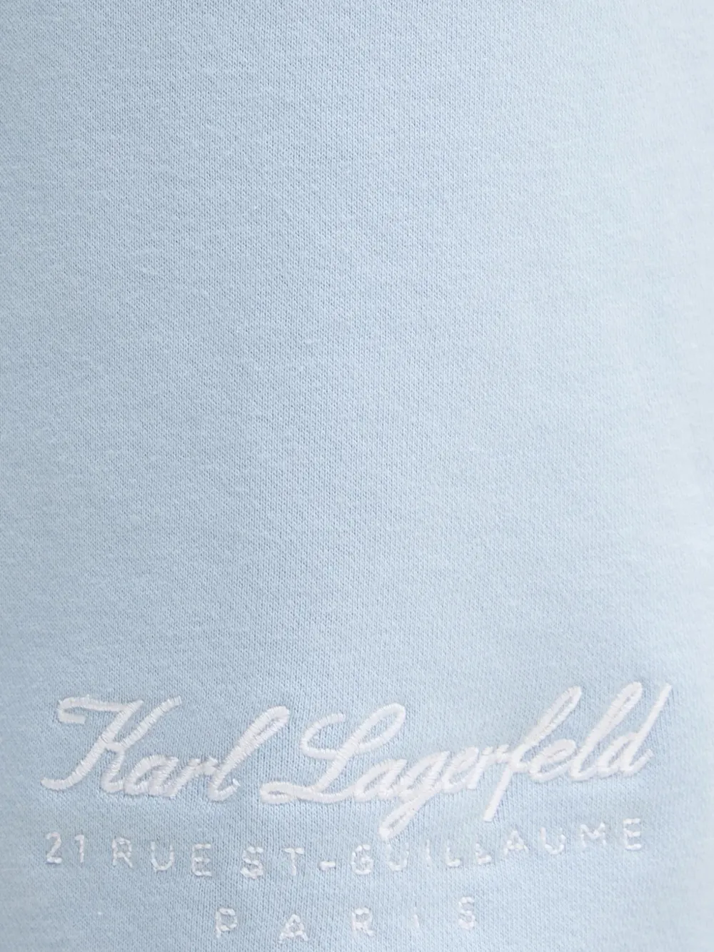 Karl Lagerfeld logo-embroidered side-striped shorts Blauw