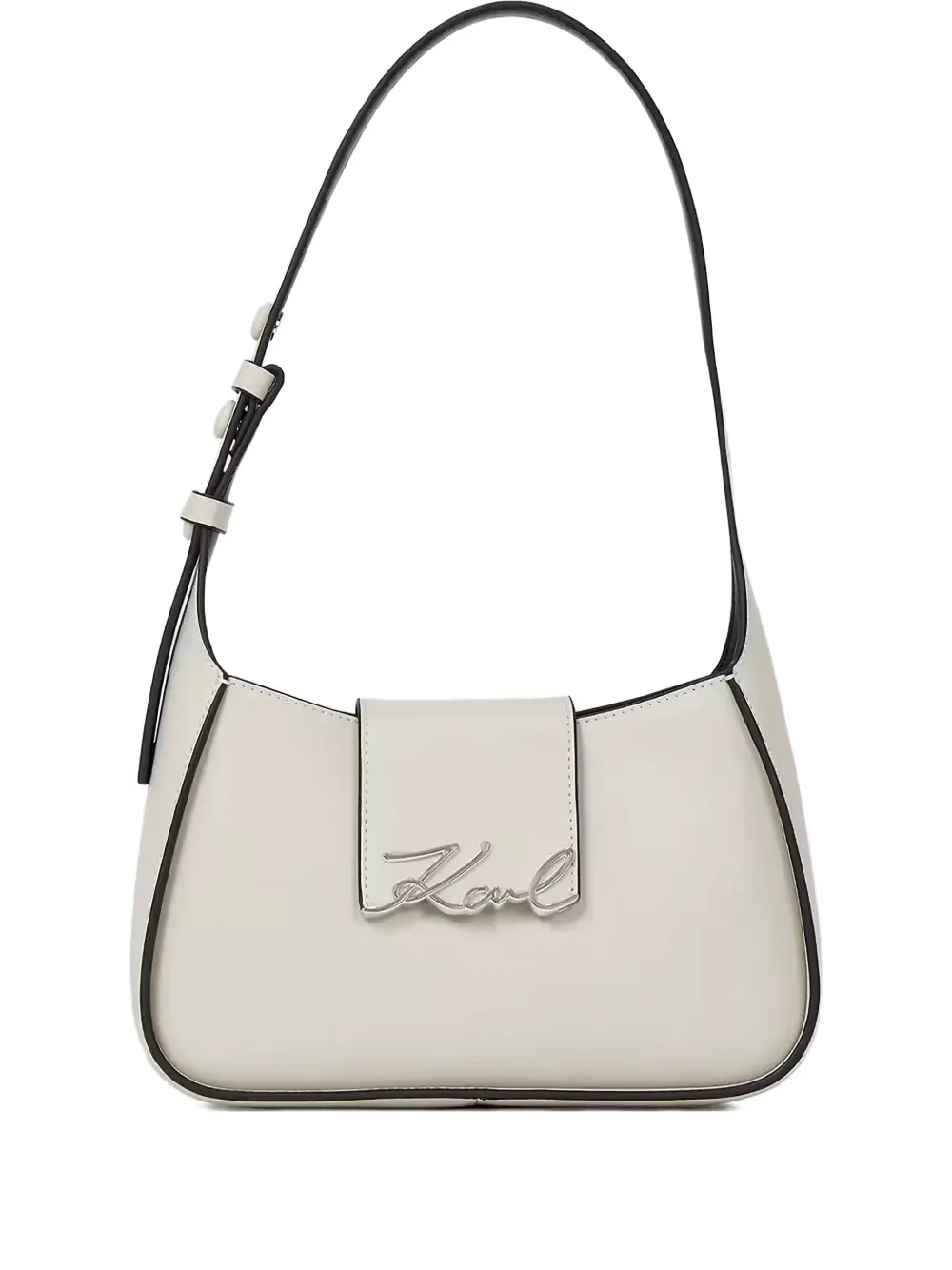 Karl Lagerfeld Signature schoudertas met logo Beige