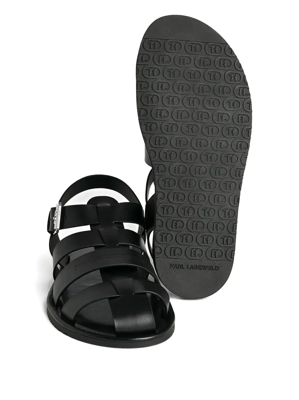 Karl Lagerfeld leather sandals Black