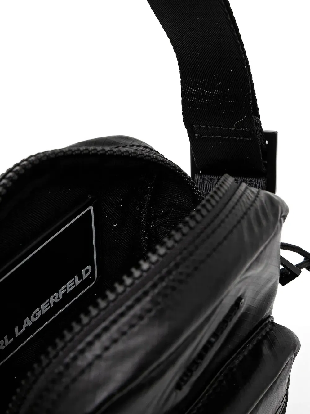 Karl Lagerfeld Patch-logo Messenger Bag In Black