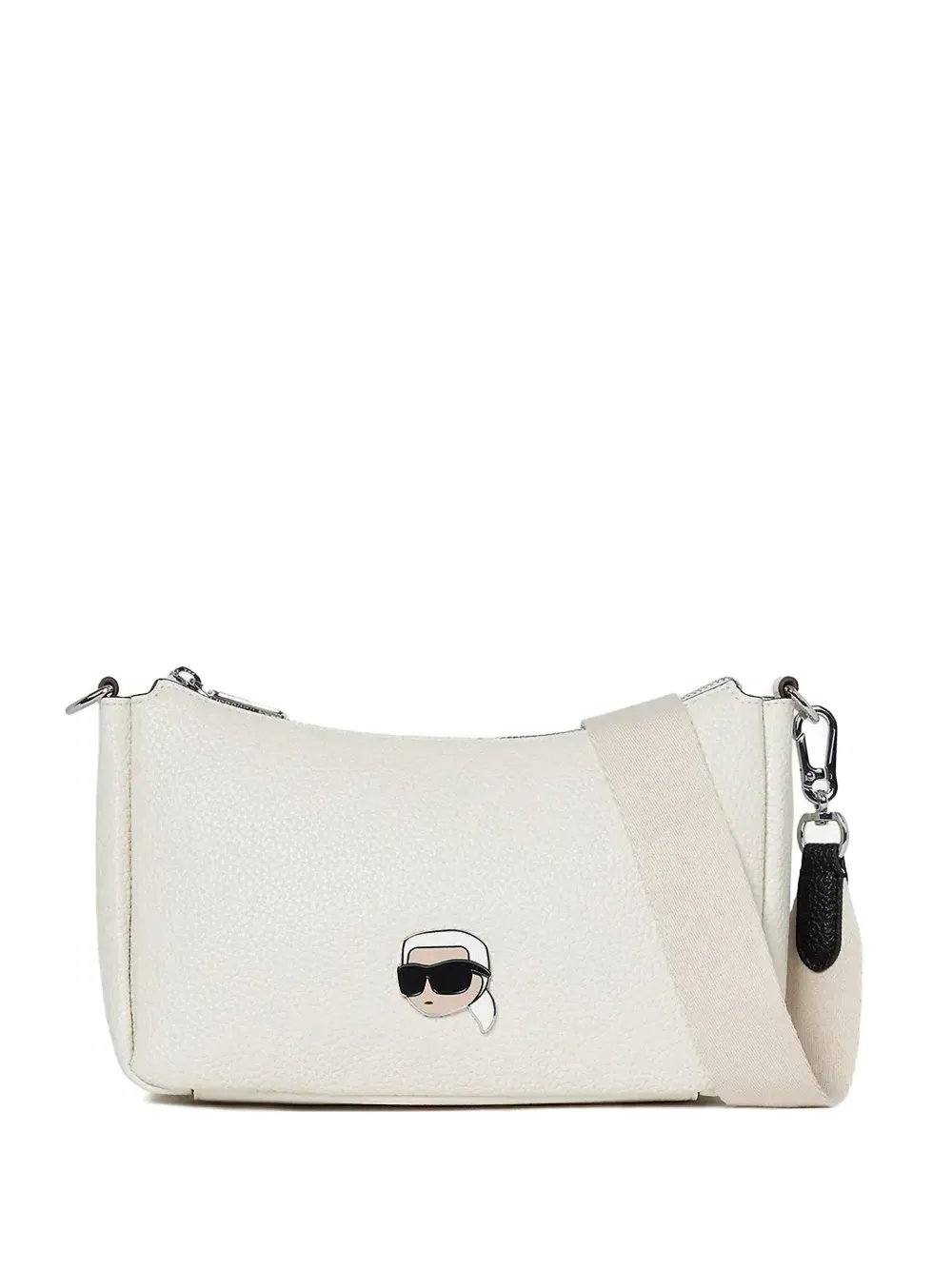 Karl Lagerfeld Leren crossbodytas met logoband Wit