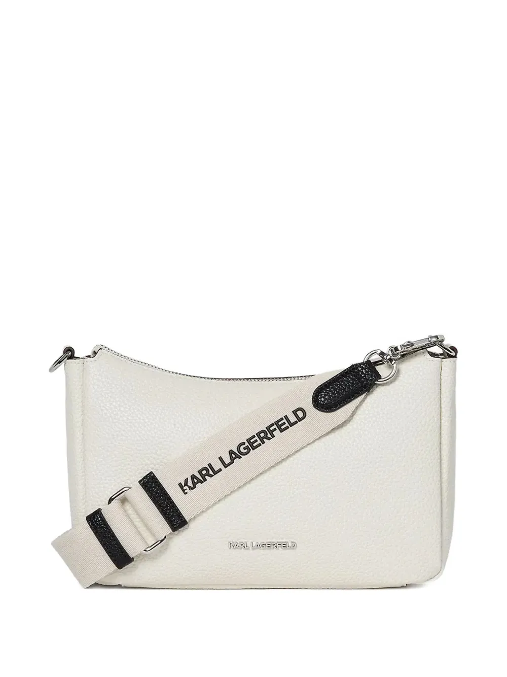Karl Lagerfeld Leren crossbodytas met logoband Wit