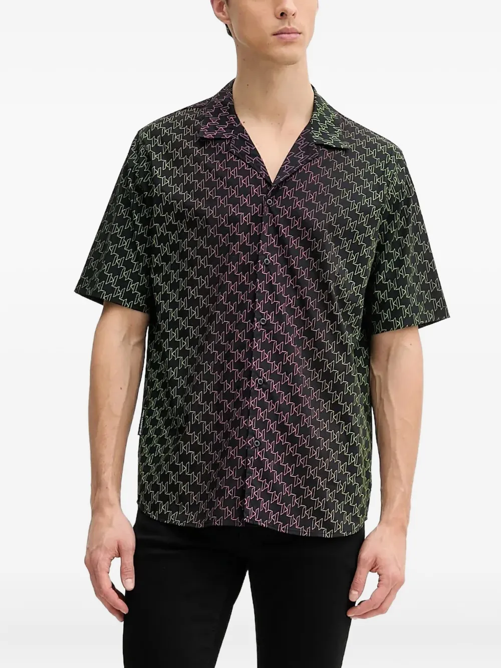 Karl Lagerfeld monogram ombré shirt | Black | Image 1