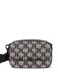 Karl Lagerfeld monogram zip-top cross body bag - Black