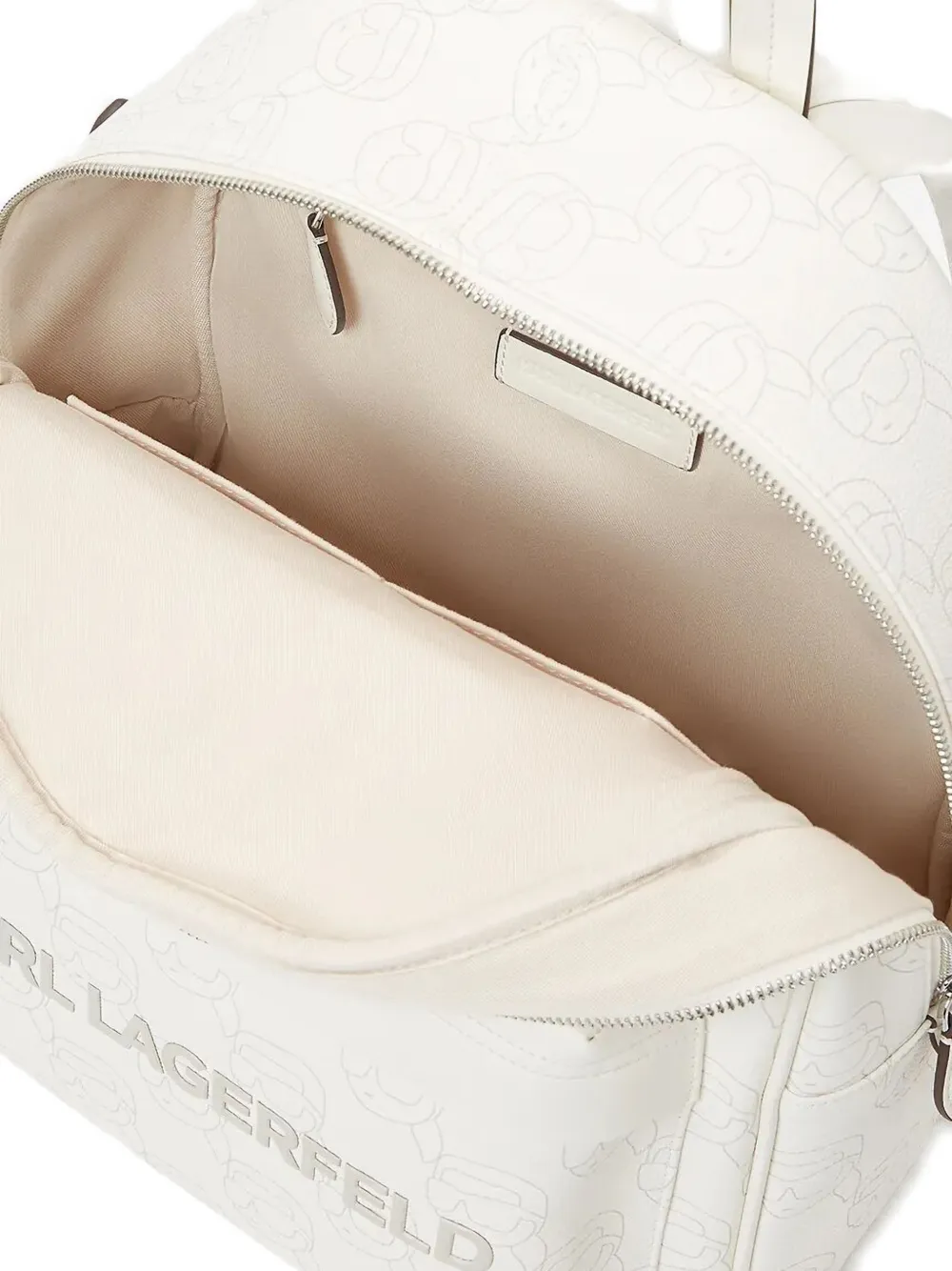 Karl Lagerfeld Monochrome rugzak met logo-reliëf Wit
