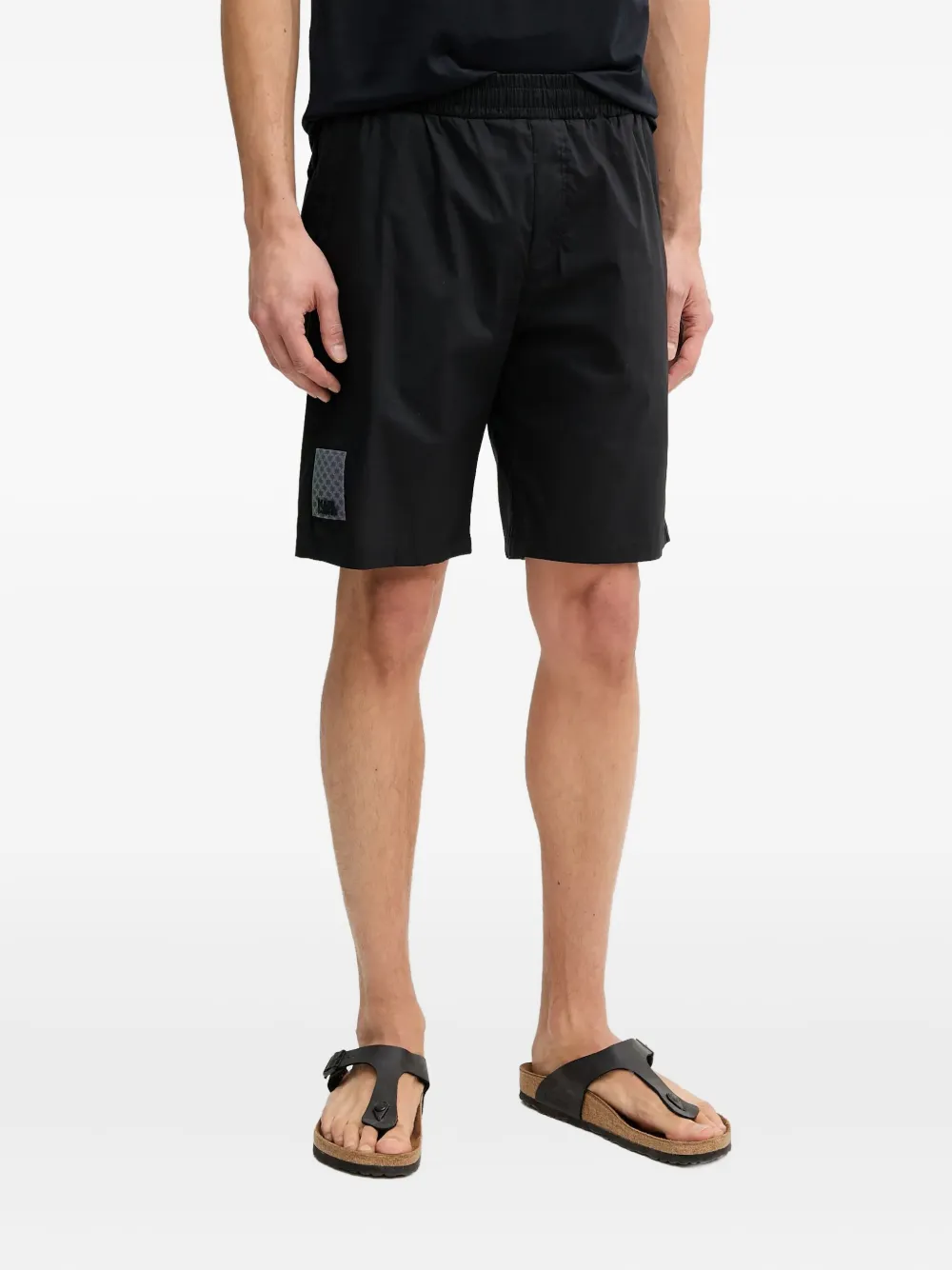 Karl Lagerfeld logo-appliqué elasticated shorts Zwart