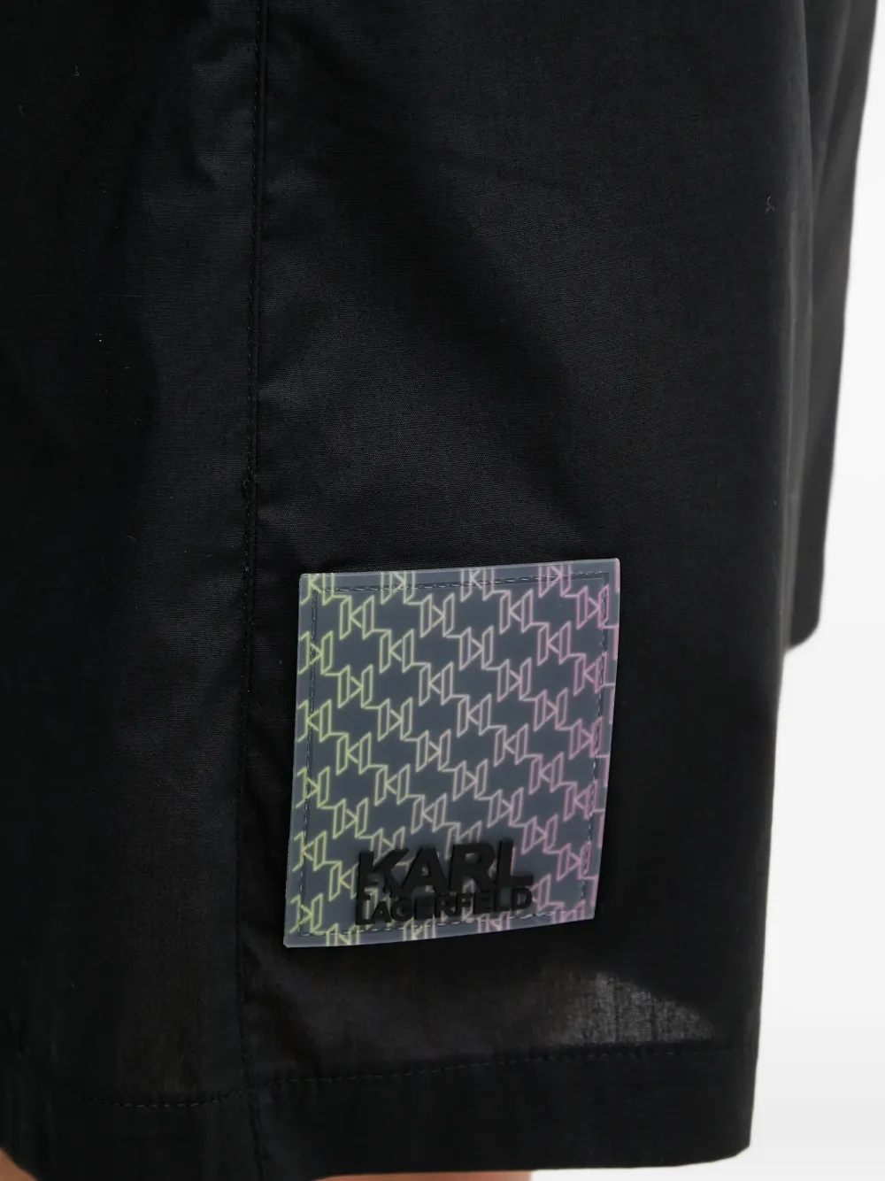 Karl Lagerfeld logo-appliqué elasticated shorts Zwart