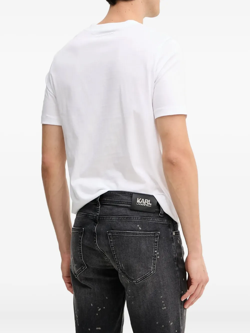 Karl Lagerfeld logo-plaque denim shorts Zwart