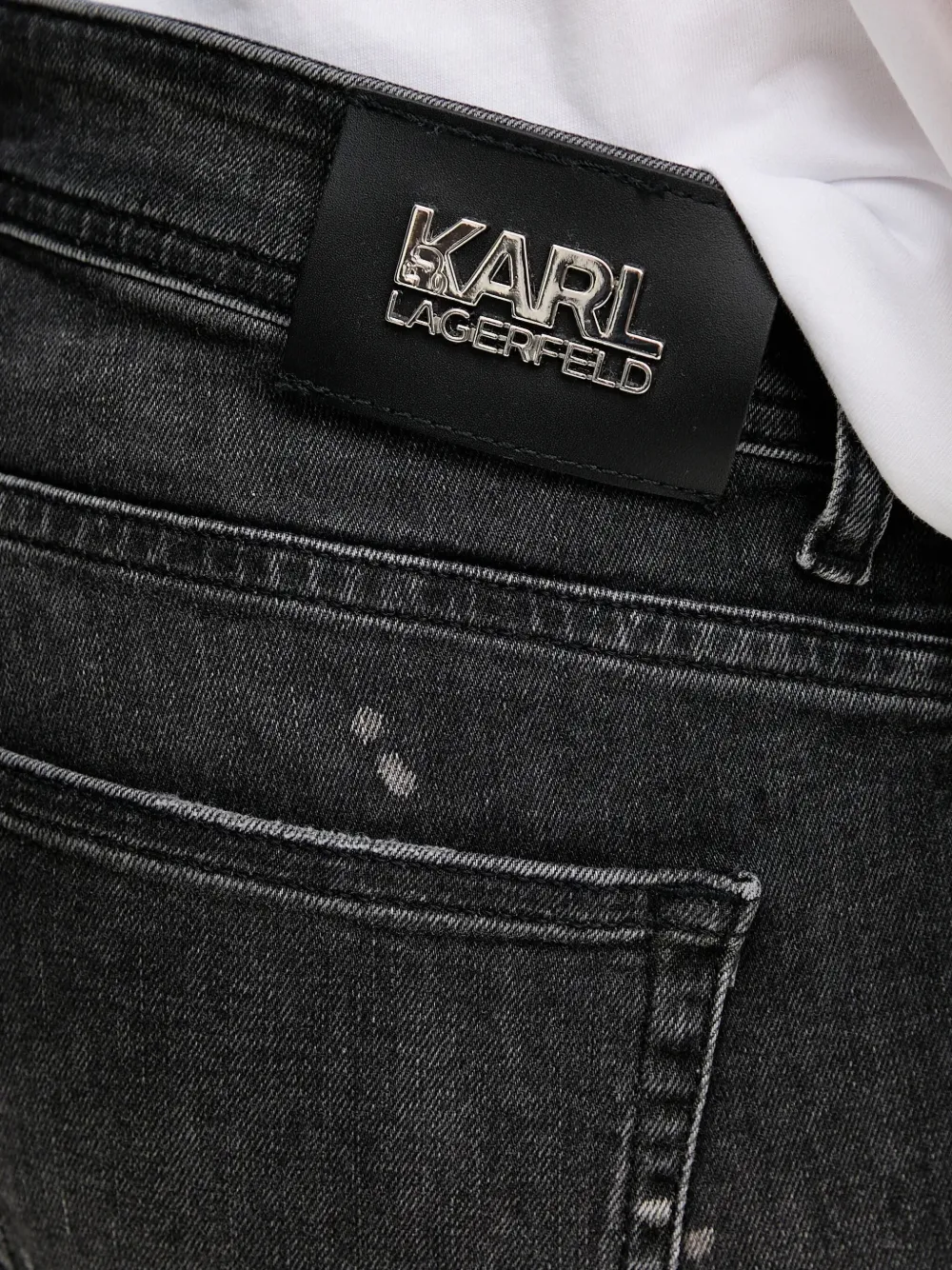 Karl Lagerfeld logo-plaque denim shorts Zwart