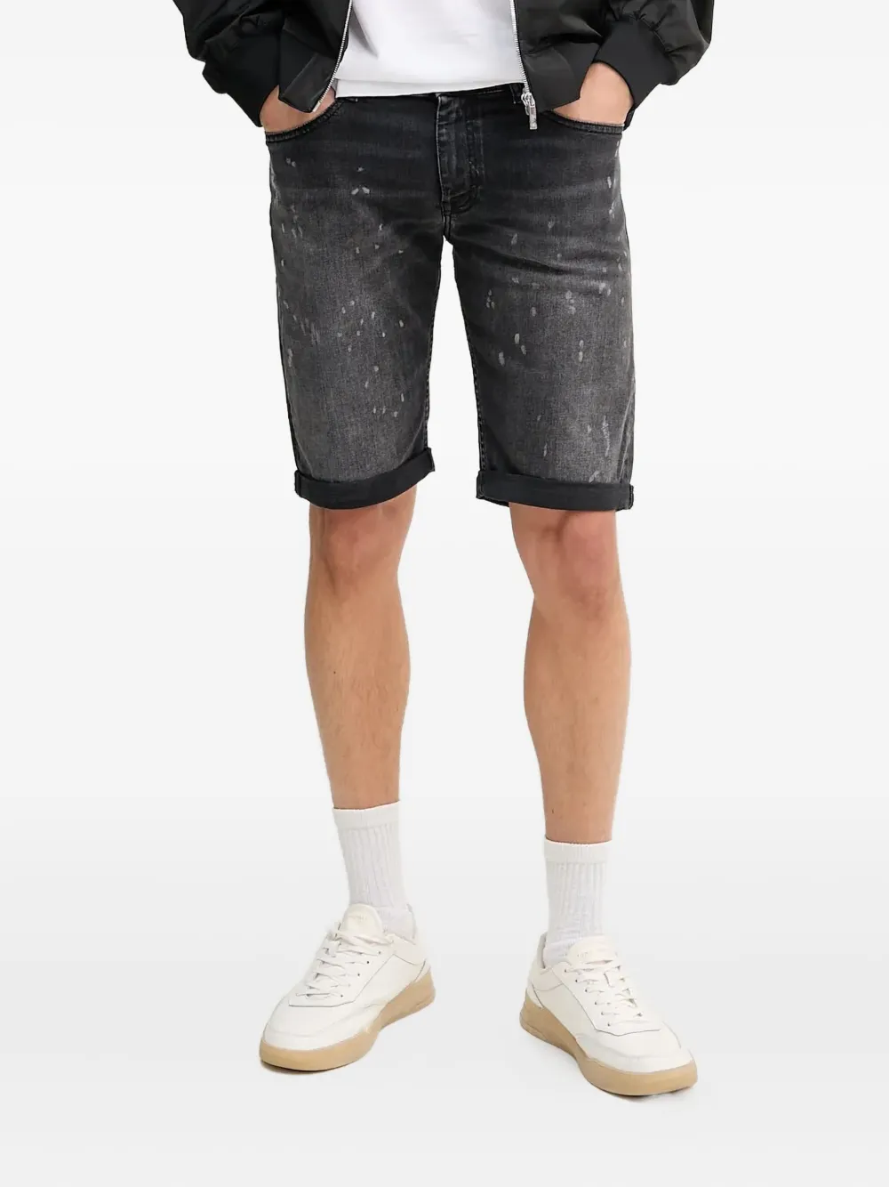 Karl Lagerfeld logo-plaque denim shorts Zwart