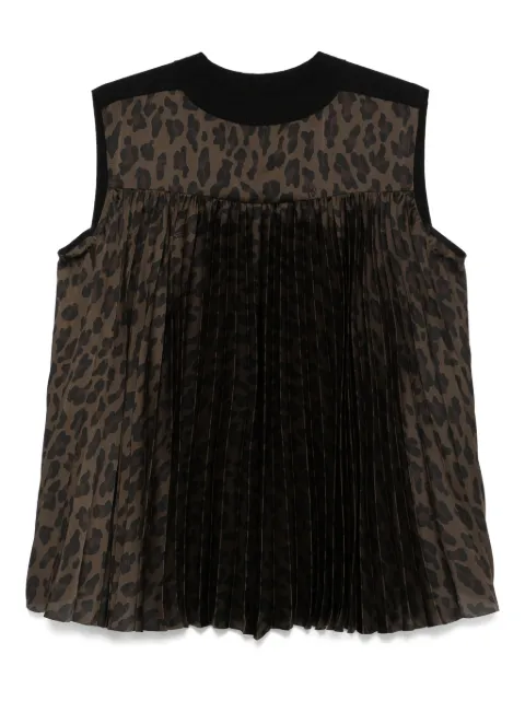 sacai leopard-print cotton top
