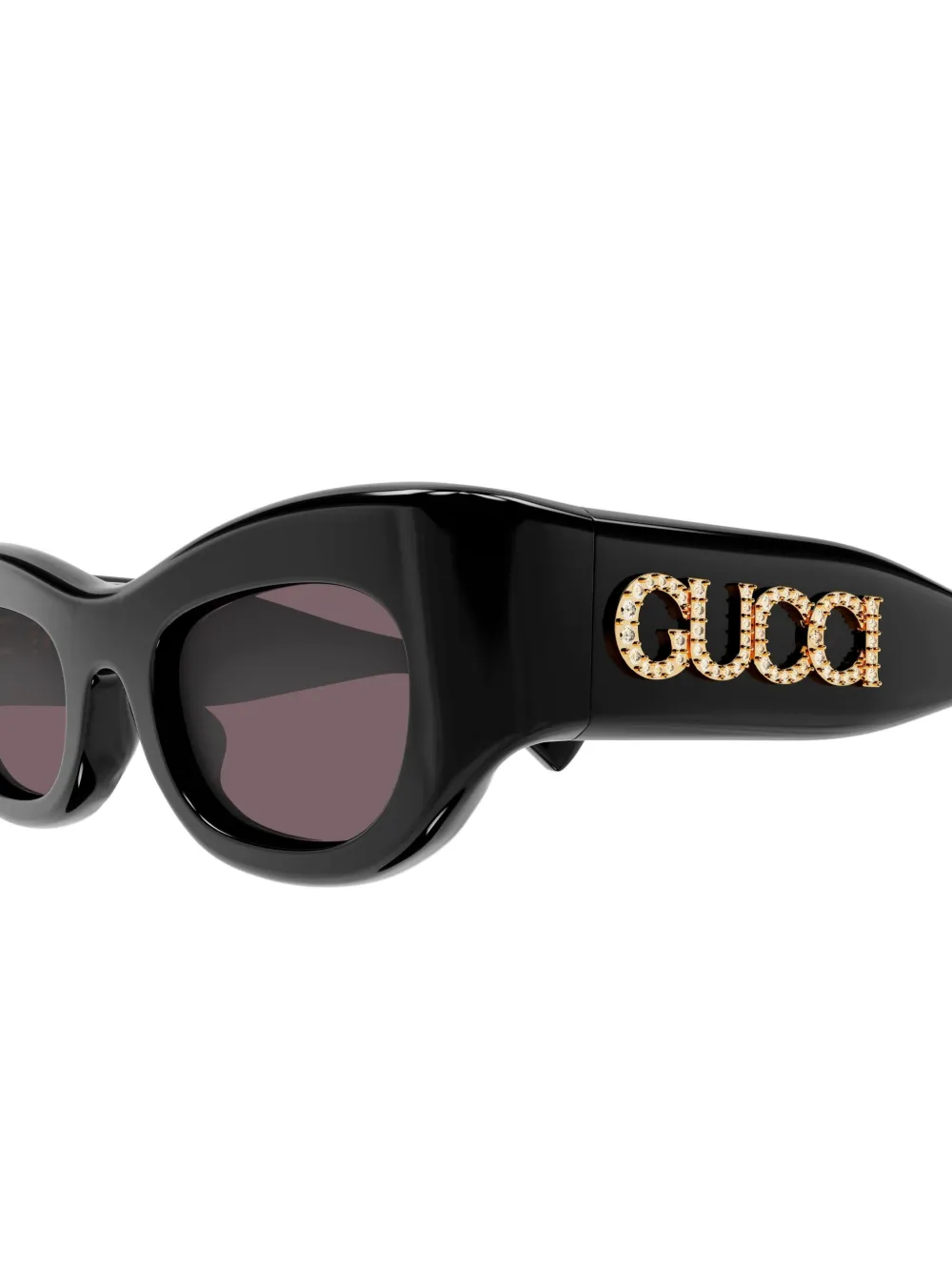 Gucci Eyewear Zonnebril met ovalen montuur Zwart