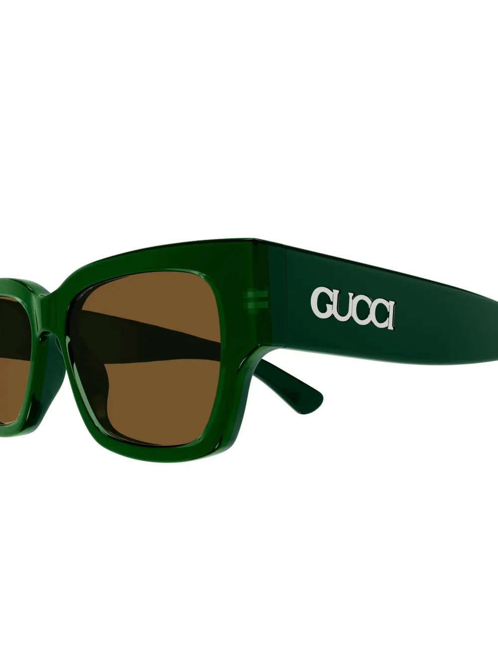 Gucci Eyewear Zonnebril met rechthoekig montuur Groen