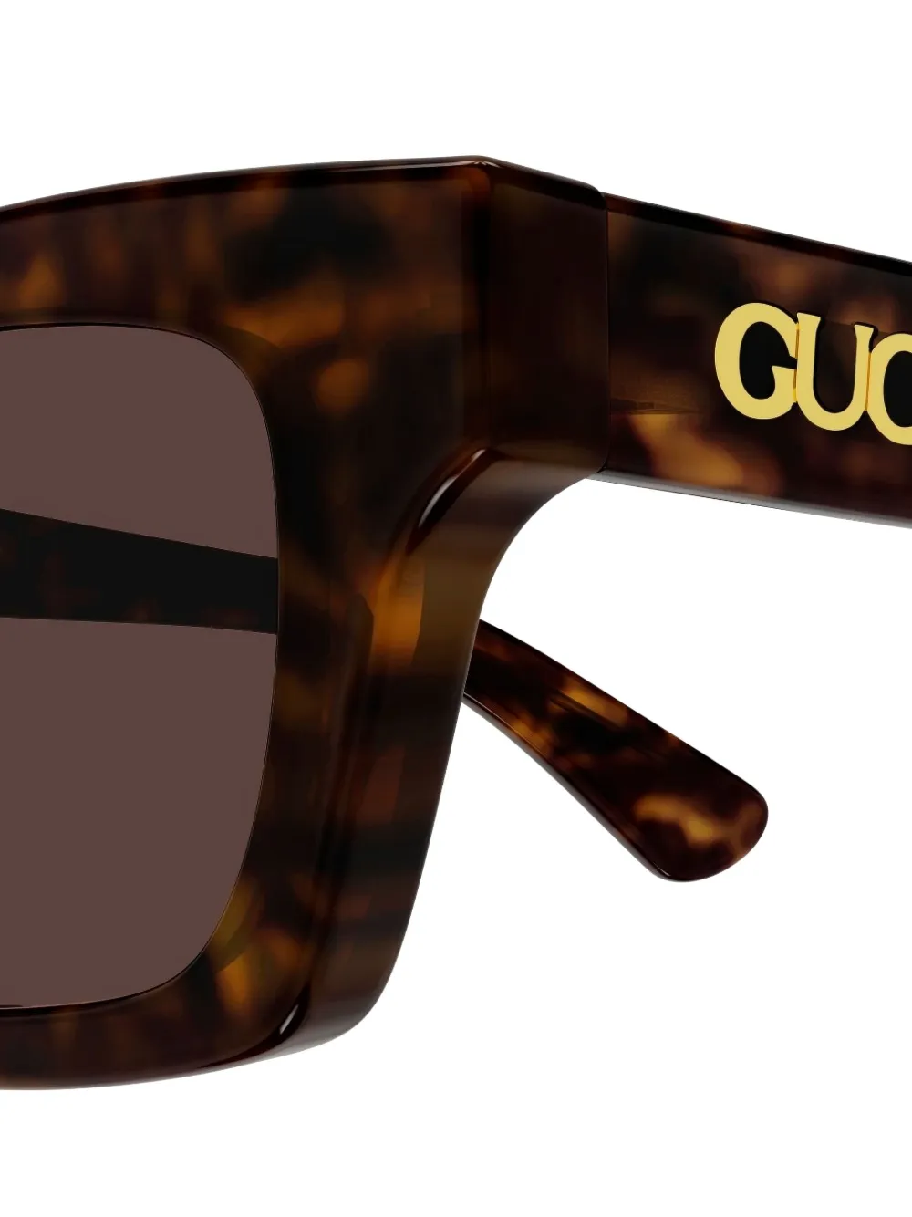 Gucci Eyewear Zonnebril met rechthoekig montuur Bruin