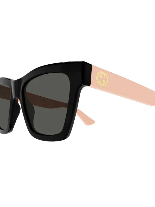 Gucci Eyewear スクエアフレーム サングラス | ブラック | FARFETCH JP