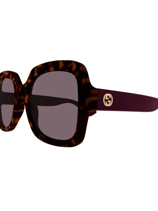 GUCCI オーバーサイズサングラス ブラウンレンズ Gucci Eyewear オーバーサイズフレーム サングラス | ブラウン