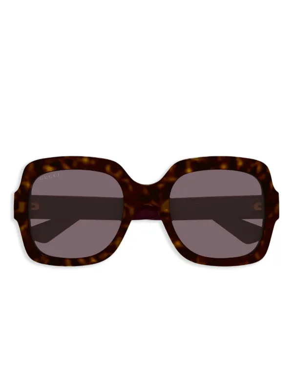 GUCCI オーバーサイズサングラス ブラウンレンズ Gucci Eyewear オーバーサイズフレーム サングラス | ブラウン