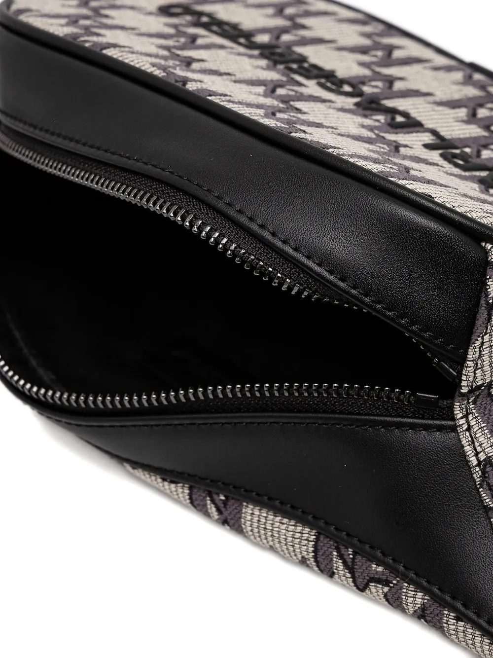 Karl Lagerfeld Monogram Zip Belt Bag In Black