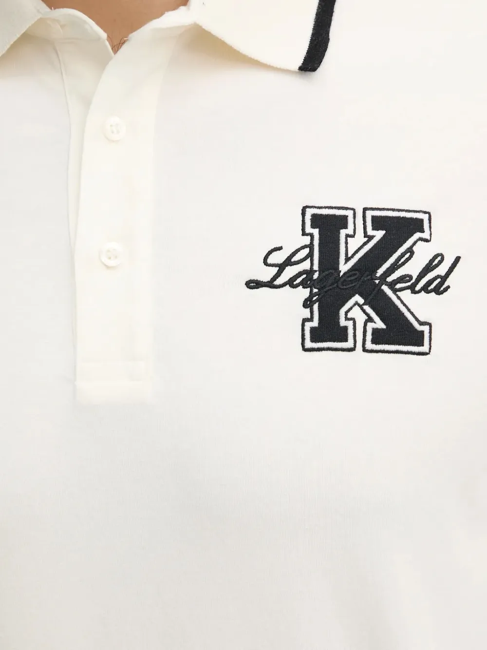 Karl Lagerfeld Poloshirt met geborduurd logo Wit
